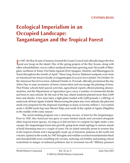 Ecological Imperialism in an Occupied Landscape: Tangantangan and the Tropical Forest