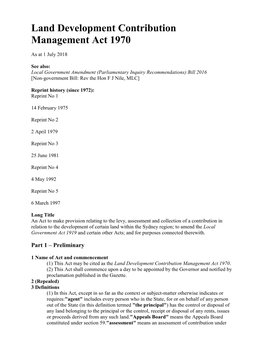 Land Development Contribution Management Act 1970