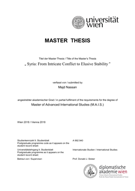 Master Thesis