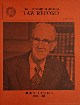 The University of Arizona LAW RECORD