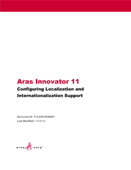 Aras Innovator 11.0 Configuring Internationalization