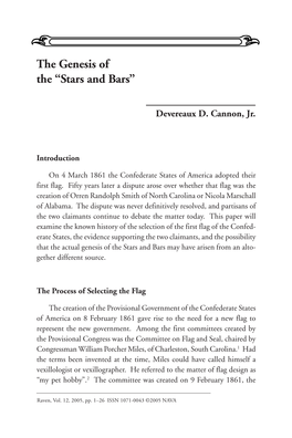 The Genesis of the “Stars and Bars” 1