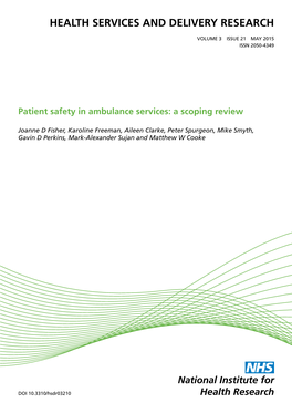 Patient Safety in Ambulance Services: a Scoping Review