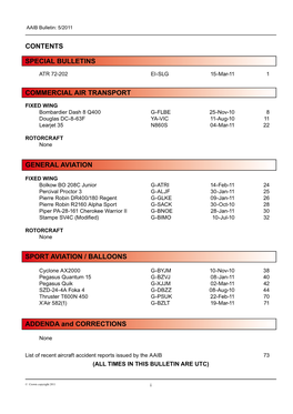 Special Bulletins Sport Aviation / Balloons General