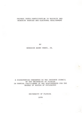 Primary Voter Participation in Majority and Minority Parties and Electoral Realignment