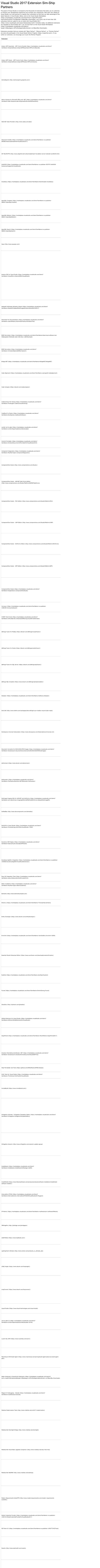 Visual Studio 2017 Extension Sim-Ship Partners