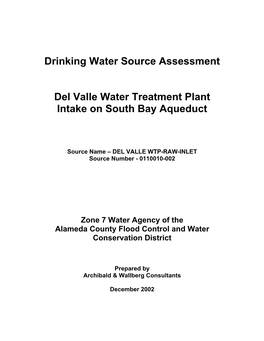 Del Valle Water Treatment Plant Intake on South Bay Aqueduct