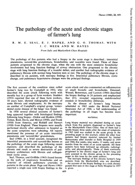 The Pathology of the Acute and Chronic Stages of Farmer's Lung