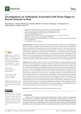 Investigations on Arthropods Associated with Decay Stages of Buried Animals in Italy