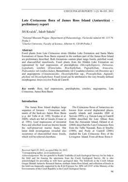 Late Cretaceous Flora of James Ross Island (Antarctica) – Preliminary Report