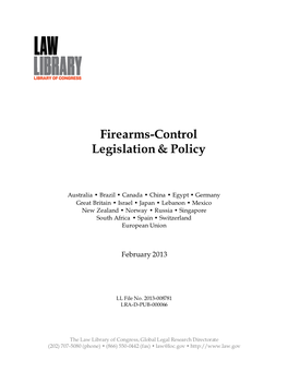 Firearms-Control Legislation & Policy