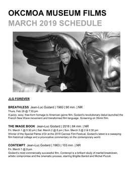 Okcmoa Museum Films March 2019 Schedule