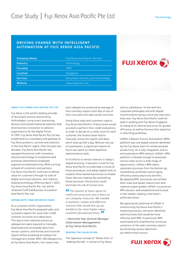 Case Study Fuji Xerox Asia Pacific Pte Ltd Technology