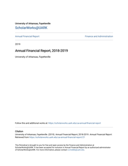 Annual Financial Report, 2018-2019