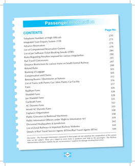 Passenger Information Page No