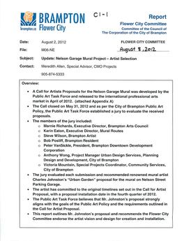 Flower City Committee Item C1 for August 8, 2012