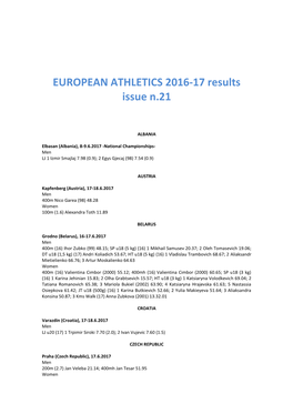 EUROPEAN ATHLETICS 2016-17 Results Issue N.21