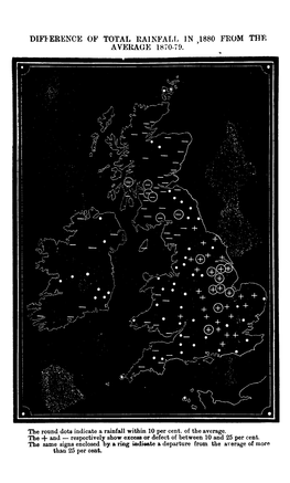 DIFFERENCE of TOTAL RAINFALL in Y!880 from the AVERAGE 1870-79