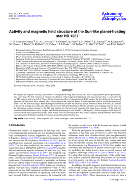 Activity and Magnetic Field Structure of the Sun-Like Planet-Hosting Star HD