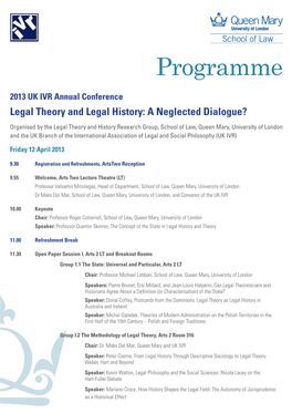 Legal Theory and Legal History: a Neglected Dialogue?