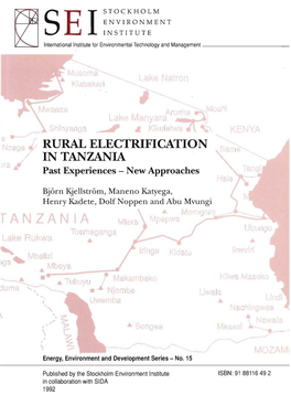 Rural Electrification in Tanznia: Past Experiences