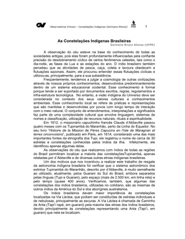 As Constelações Indígenas Brasileiras Germano Bruno Afonso (UFPR)