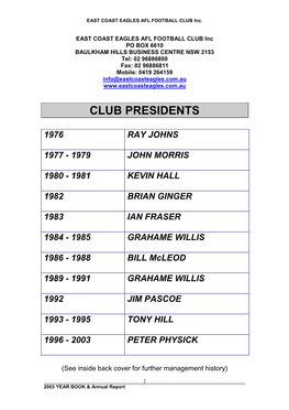 Club Presidents