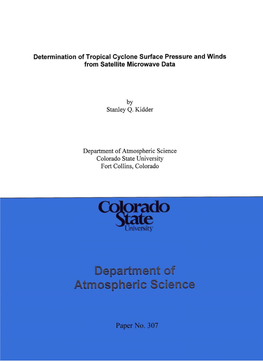 Determination of Tropical Cyclone Surface Pressure and Winds from Satellite Microwave Data