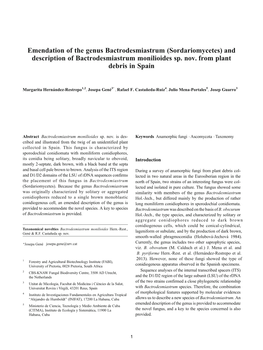 (Sordariomycetes) and Description of Bactrodesmiastrum Monilioides Sp