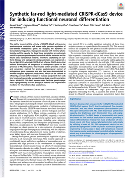 Synthetic Far-Red Light-Mediated CRISPR-Dcas9 Device for Inducing Functional Neuronal Differentiation