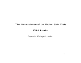 The Proton Spin Crisis