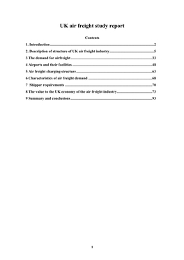 UK Air Freight Study Report