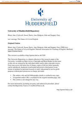 University of Huddersfield Repository