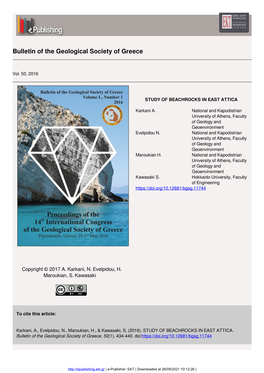 Bulletin of the Geological Society of Greece