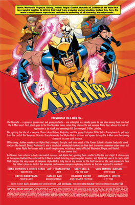 PREVIOUSLY in X-MEN ’92… the Upstarts – a Group of Power-Mad, Evil Young Mutants – Are Entangled in a Deadly Game to See Who Among Them Can Hurt the X-Men Most