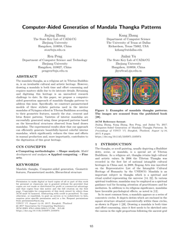 Computer-Aided Generation of Mandala Thangka Patterns