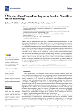 A Miniature Four-Channel Ion Trap Array Based on Non-Silicon MEMS Technology