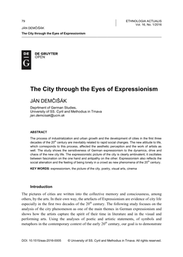 The City Through the Eyes of Expressionism