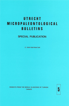 UTRECHT MICROPALEONTOLOGICAL Bulletins