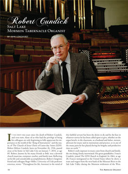 Robertcundick Salt Lake Mormon Tabernacle Organist