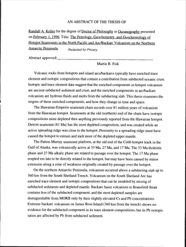 The Petrology. Geochemistry, and Geochronologv of Hotspot Seamounts in the North Pacific and Arcfbackarc Volcanism on the Northern