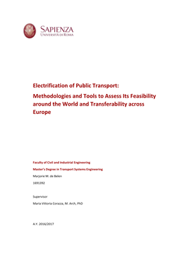 Electrification of Public Transport: Methodologies and Tools to Assess Its Feasibility Around the World and Transferability Across Europe