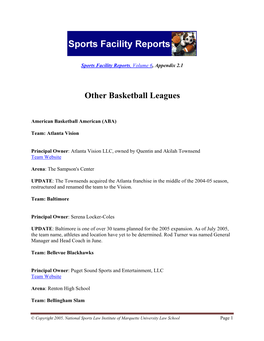 Other Basketball Leagues