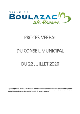 Proces-Verbal Du Conseil