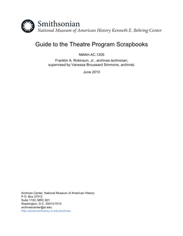 Guide to the Theatre Program Scrapbooks
