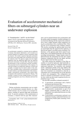 Evaluation of Accelerometer Mechanical Filters on Submerged