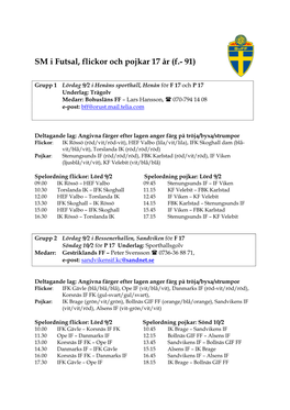 SM I Futsal, Flickor Och Pojkar 17 År (F.- 91)