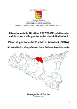 Bacino Idrografico Del Fiume Pollina E Aree Intermedie