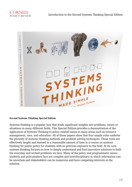 Introduction to the Second Systems Thinking Special Edition