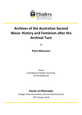 Archives of the Australian Second Wave: History and Feminism After the Archival Turn